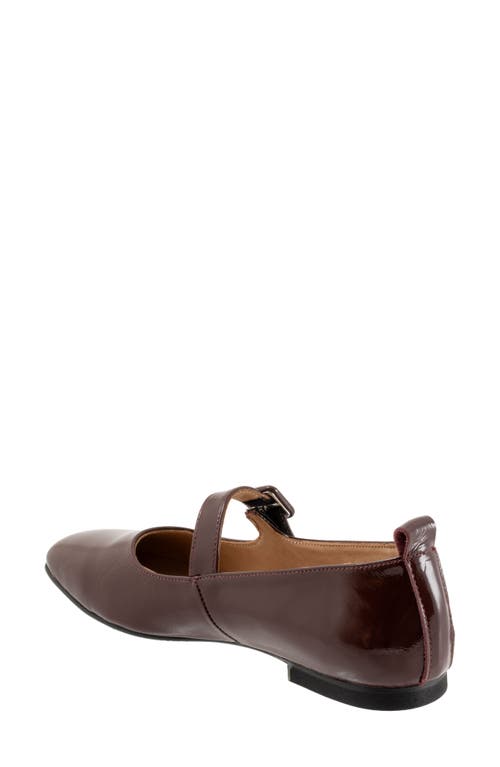 Shop Bueno Eliana Mary Jane Flat In Bordeaux Patent