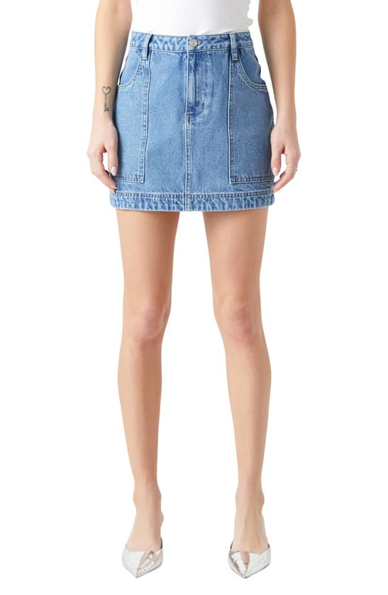 Shop Grey Lab Denim Miniskirt