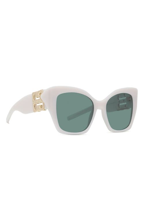 Shop Givenchy 4g Liquid 54mm Square Cat Eye Sunglasses In White/green