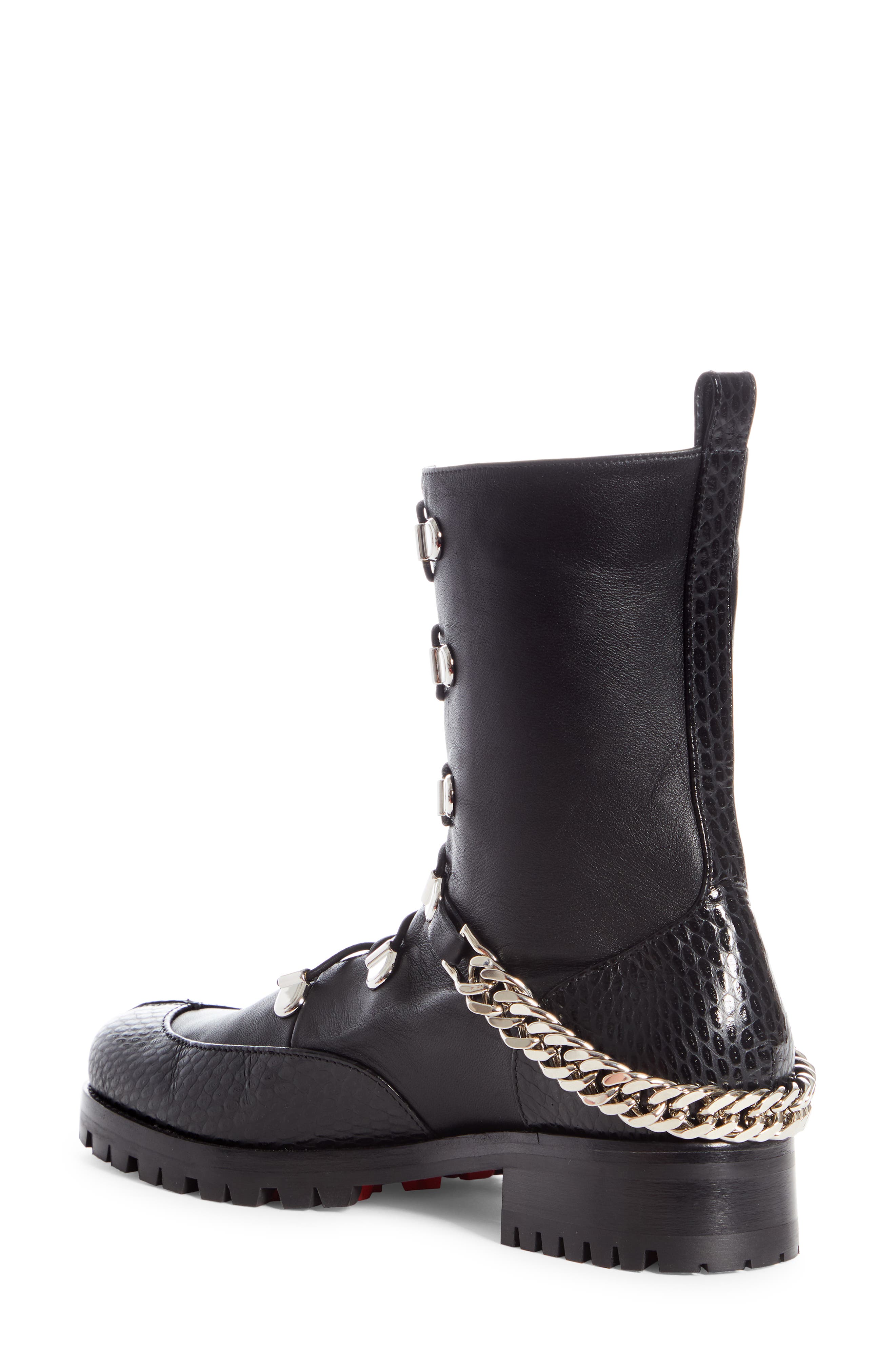 christian louboutin chain boots