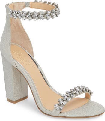 Jewel by Badgley Mischka Mayra Embellished Ankle Strap Sandal