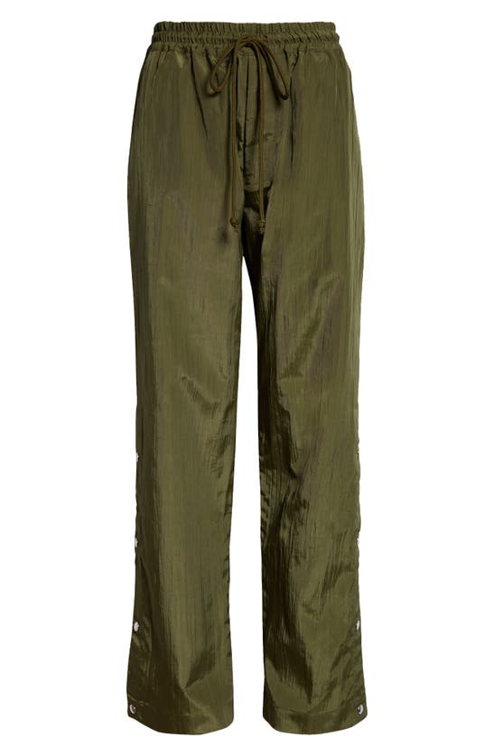 Shop Song For The Mute Side Snap Nylon Track Pants In Khaki