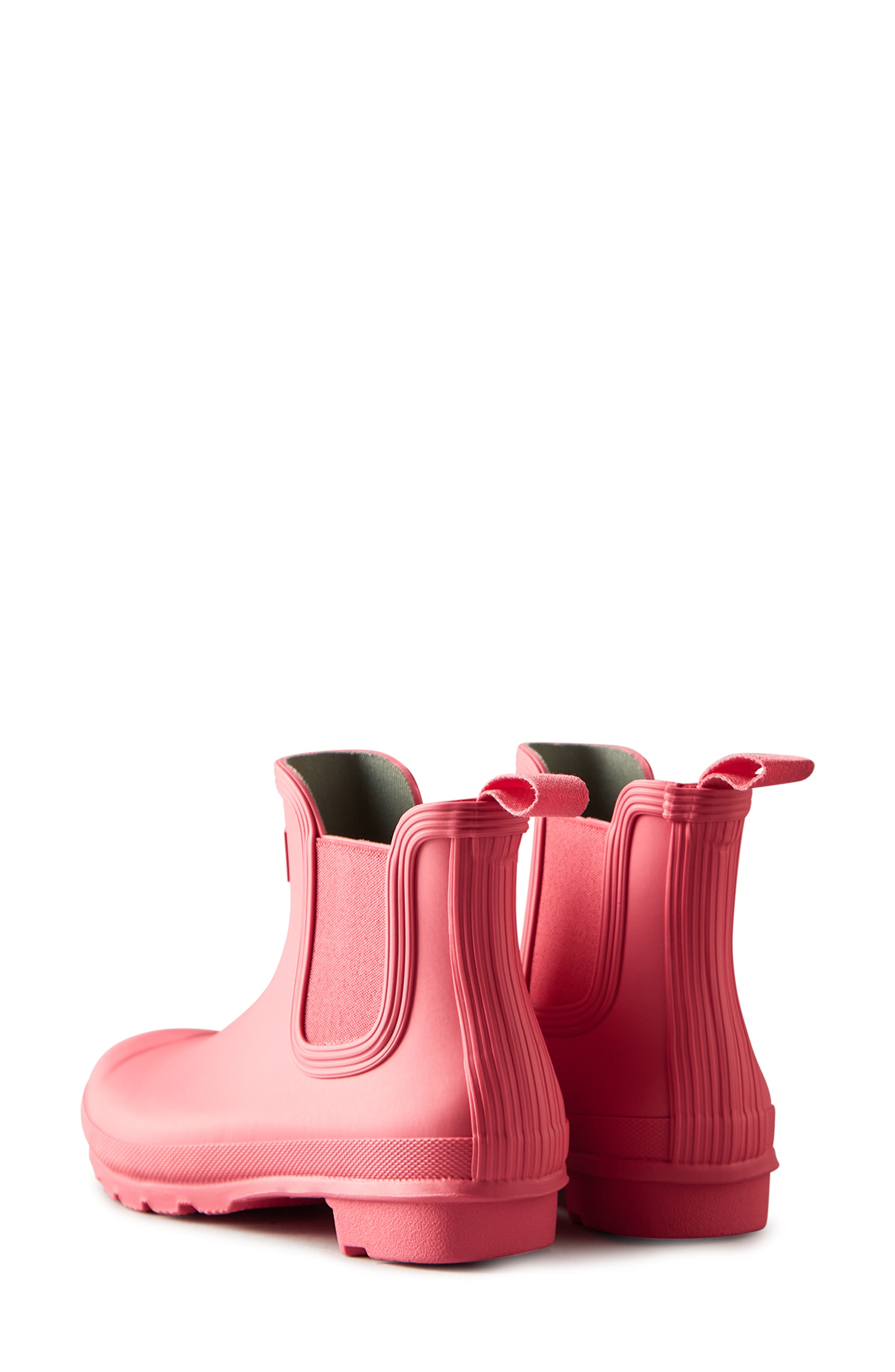 pink hunter chelsea boots