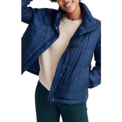 Plus Size Madewell Travel Buddy Packable Puffer Jacket, Size - Blue