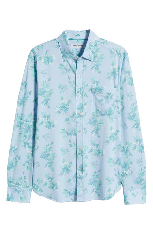 Shop Tommy Bahama San Lucio Bloom To Spare Supima® Cotton Blend Button-up Shirt In Spa Blue