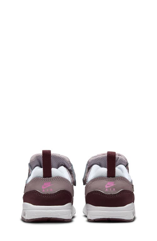 Nike Kids' Air Max 1 Easyon Sneaker In White/ Burgundy/ Violet Ore