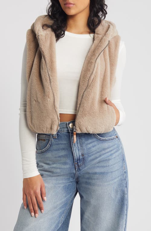 Shop Thread & Supply Mink Faux Fur Hooded Vest In Beige