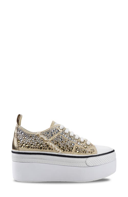 Shop Zigi Koralay Embellished Platform Sneaker In Gold/multi