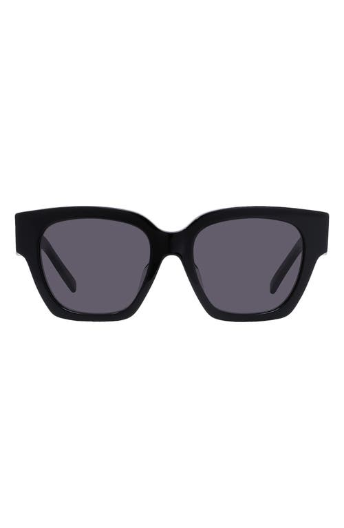 Givenchy 4G 53mm Square Sunglasses in Shiny Black /Smoke at Nordstrom