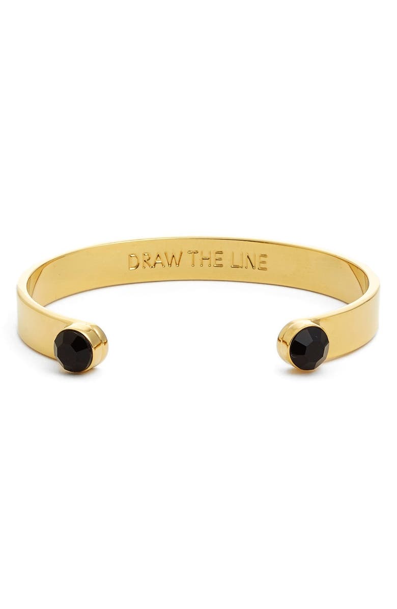 KATE SPADE NEW YORK 'forever' crystal wrist cuff, Main, color, JET/ GOLD
