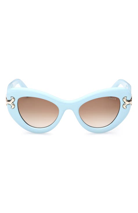 Emilio Pucci Gradient Bordeaux Round Ladies Sunglasses EP0127 01T 55  889214098344 - Sunglasses - Jomashop