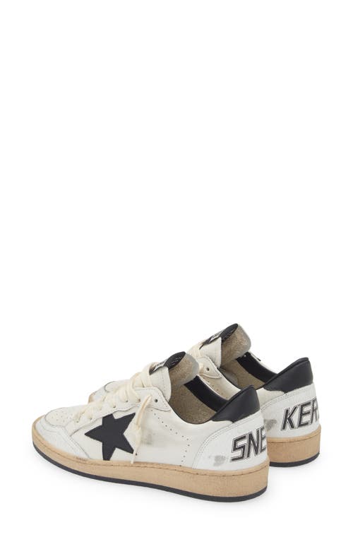 Golden Goose Ballstar' Black And White Low Top Sneakers With Star Patch On The Side And Contrasting Heel With Wri In White/black
