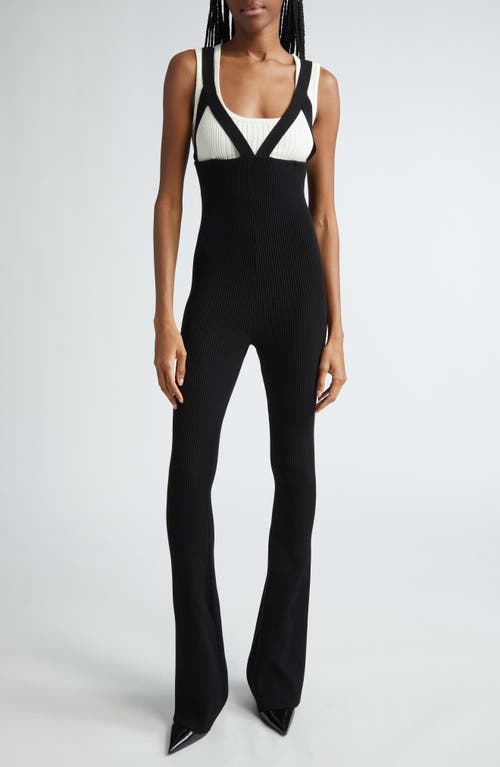 Jean Paul Gaultier The Madone Knit Jumpsuit In White/black