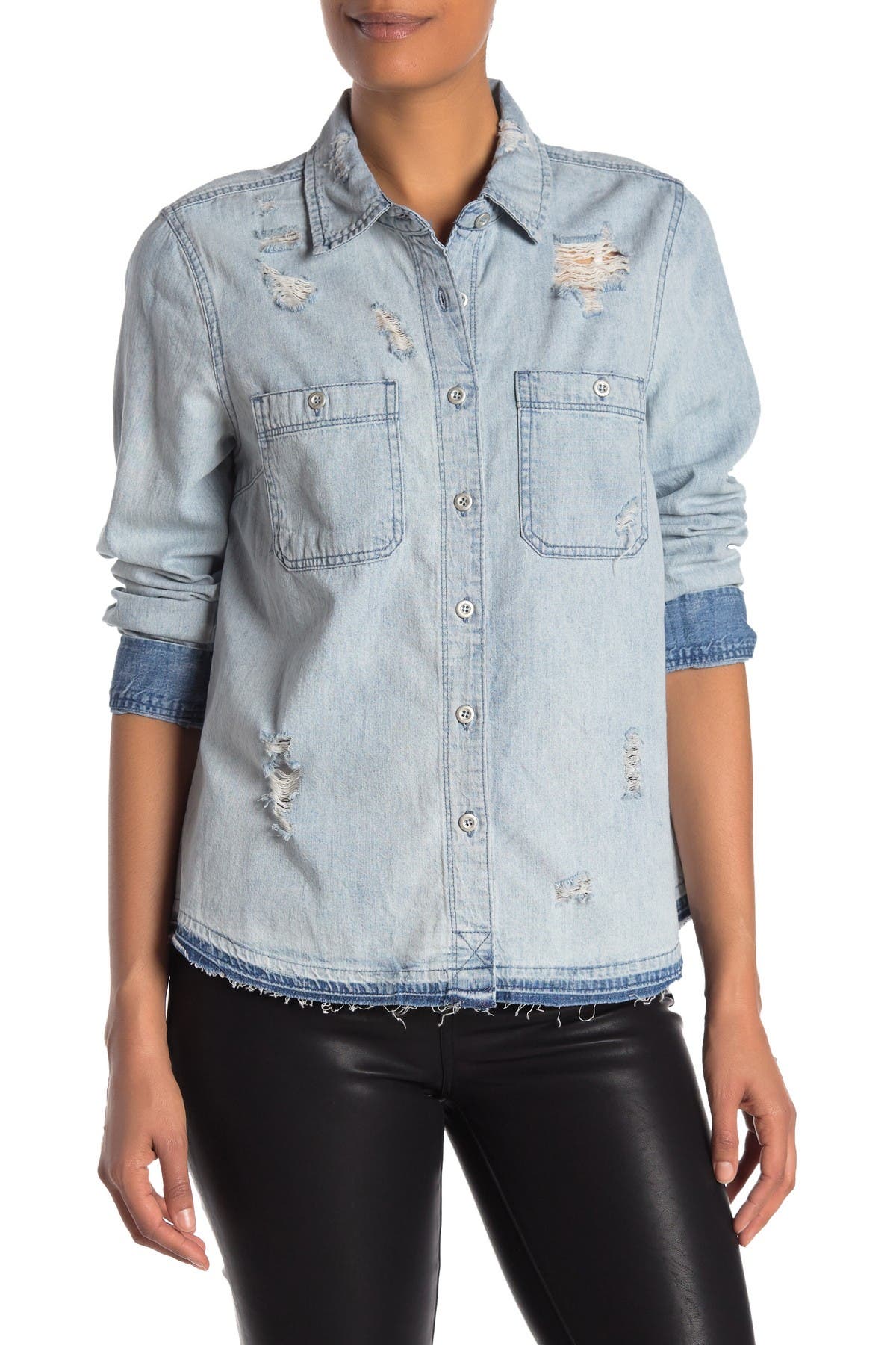 distressed chambray shirt
