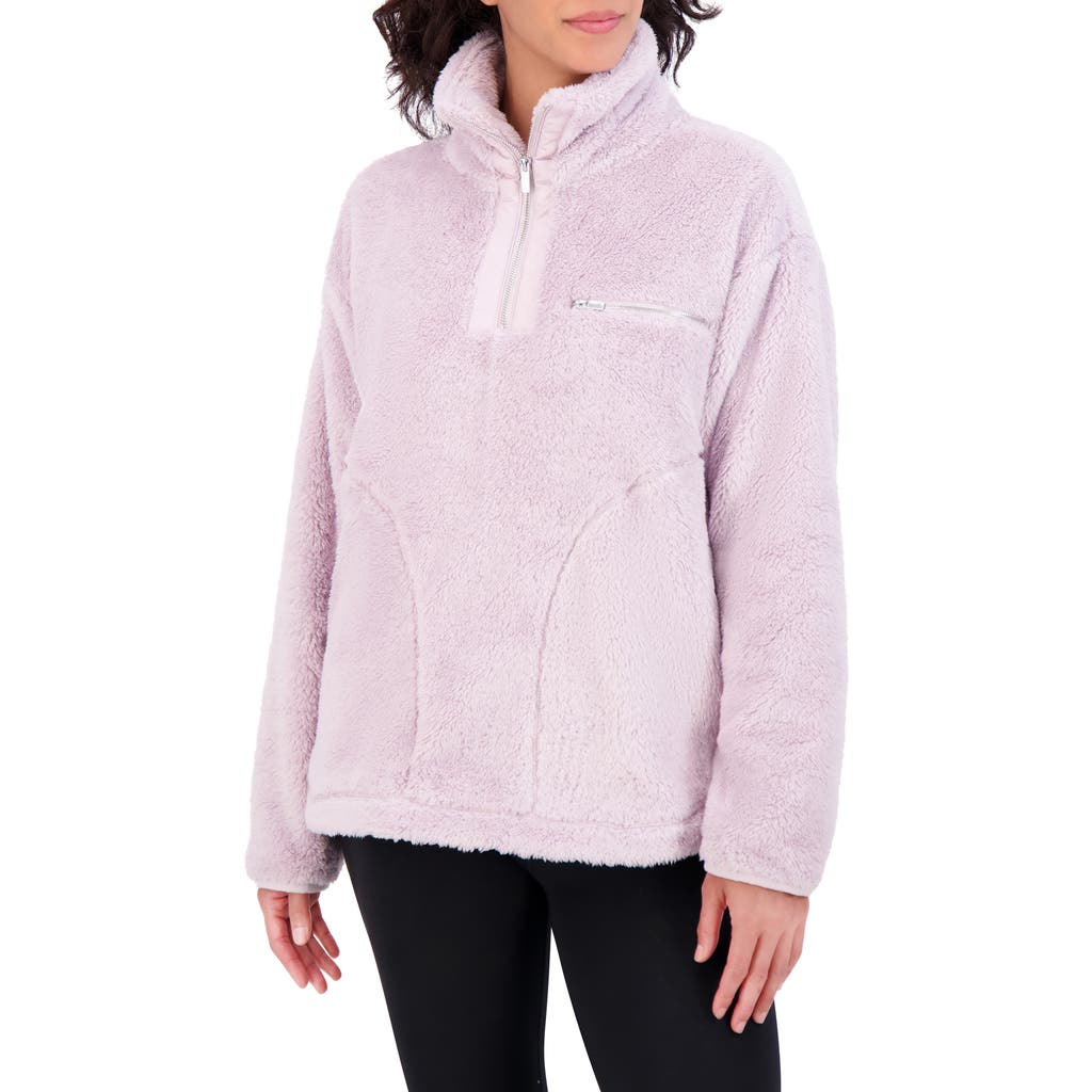 Sage Collective Sage Collective Satin Trim Faux Shearling Tunic In Iris