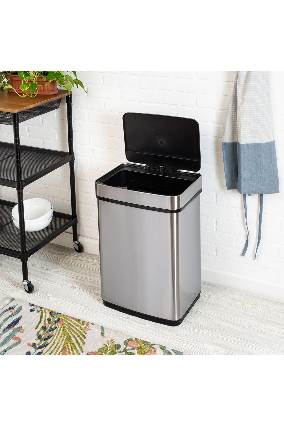 Honey-can-do 50l Sensor Trash Can In Silver