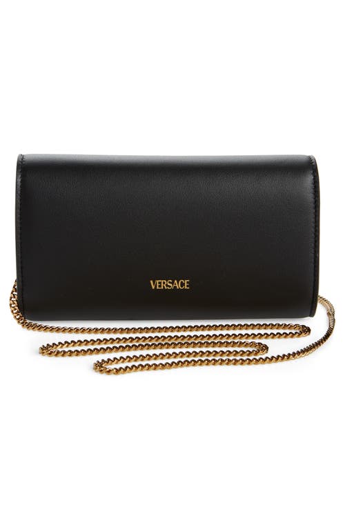 Versace Medusa '95 Leather Crossbody Bag In Black- Gold