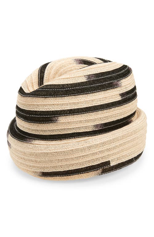 Shop Esenshel The Cuff Woven Cloche In Black/natural Dip Dye