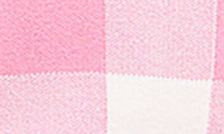 English Factory Gingham Puff Sleeve Sweater In Pink