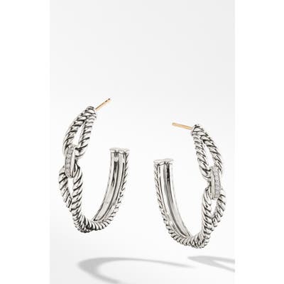 David Yurman Cable Loop Hoop Earrings With Diamonds