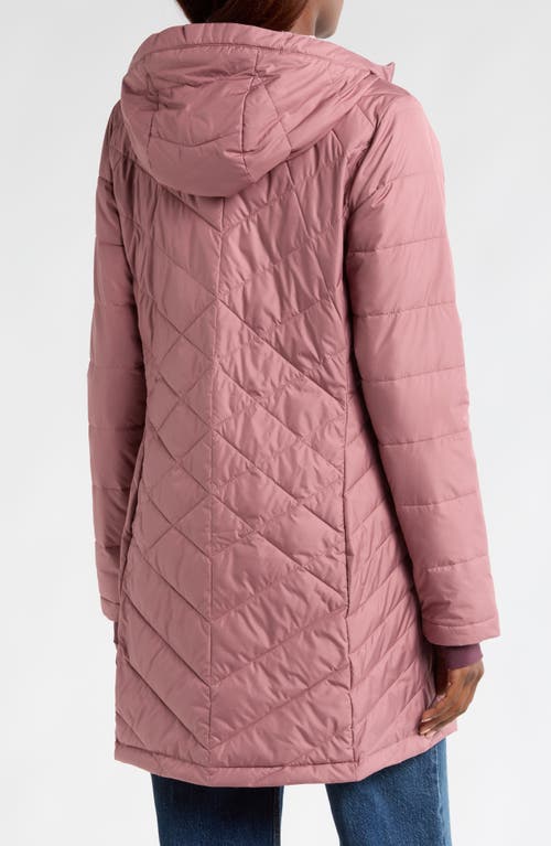 Shop Columbia Heavenly Long Water Resistant Insulated Hooded Coat In Fig