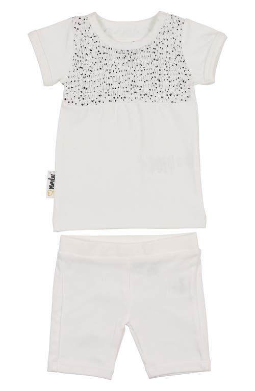 Maniere Manière Kids' Speckle Smock Top & Shorts Set In White Boys
