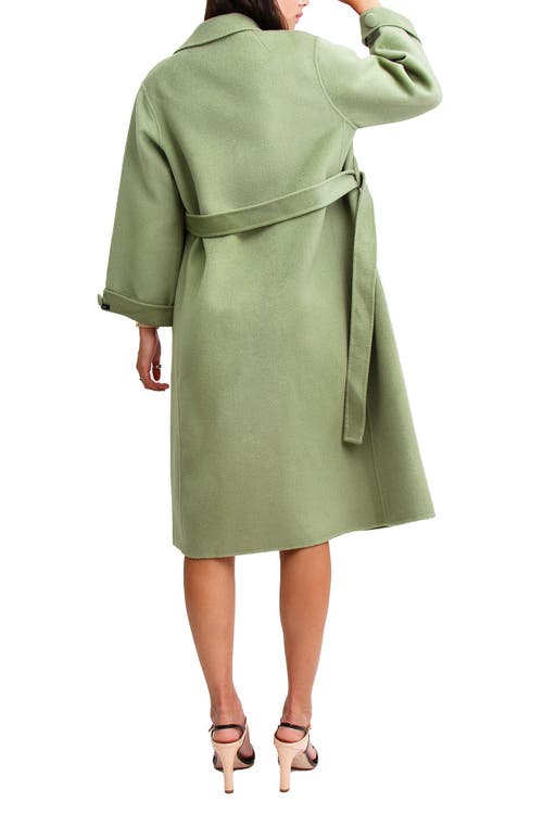 Shop Belle & Bloom Stay Wild Wool Coat In Green