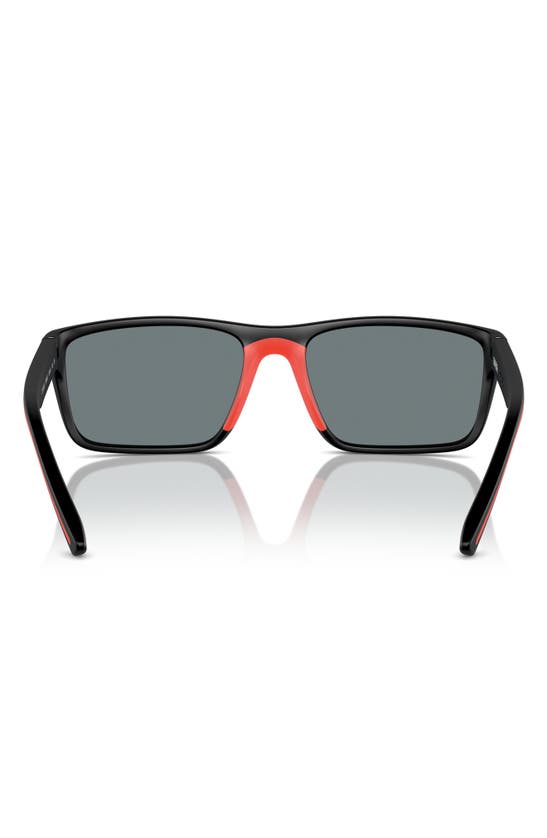 Scuderia Ferrari 59mm Mirrored Rectangular Sunglasses In Black Grey