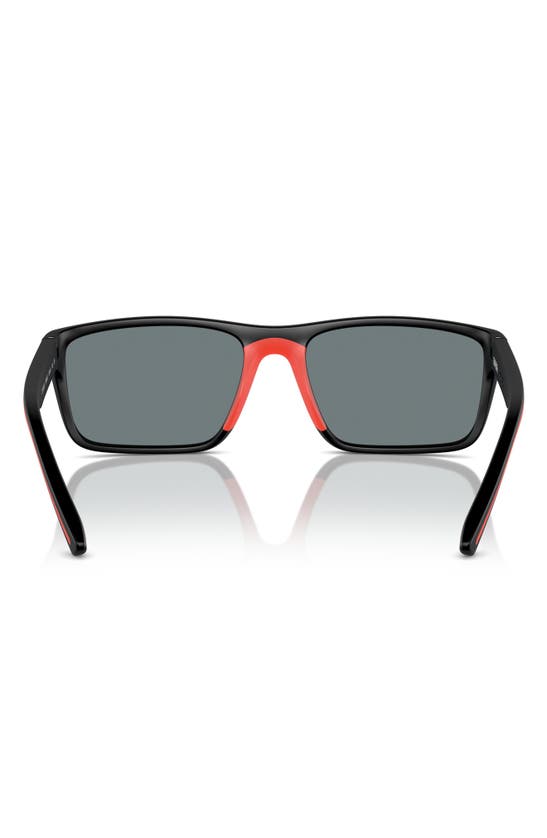 Shop Scuderia Ferrari 59mm Mirrored Rectangular Sunglasses In Black Grey