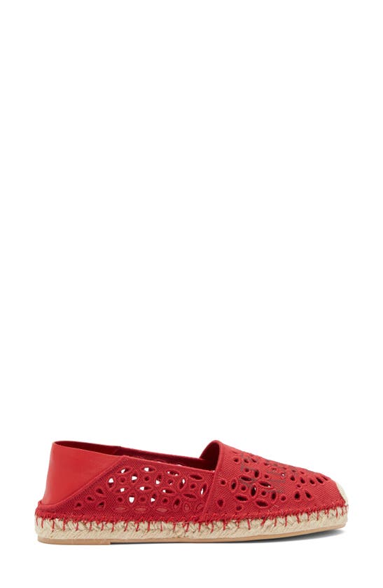 Shop Valentino Espadrillas Flat In Rouge Pur/ Rouge Pur