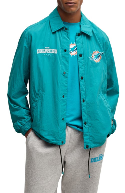 Shop Hugo Boss Boss X Nfl Otto Jacket In Miami Dolphins