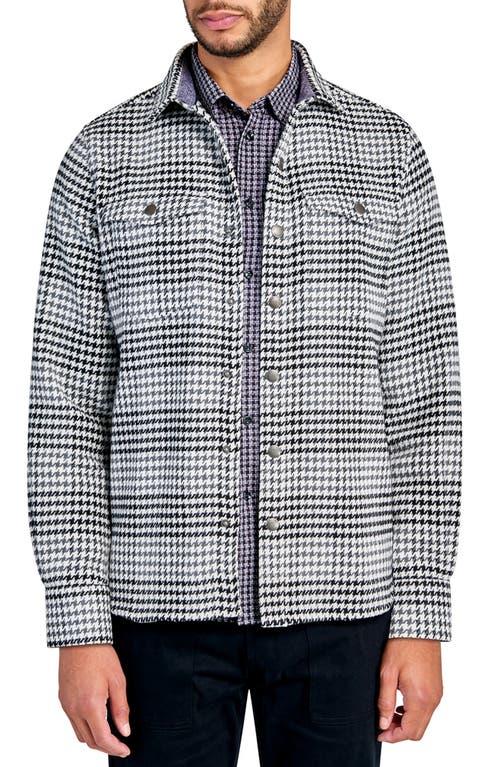 Brooklyn Brigade Houndstooth Printed Shirt Jacket In Grey