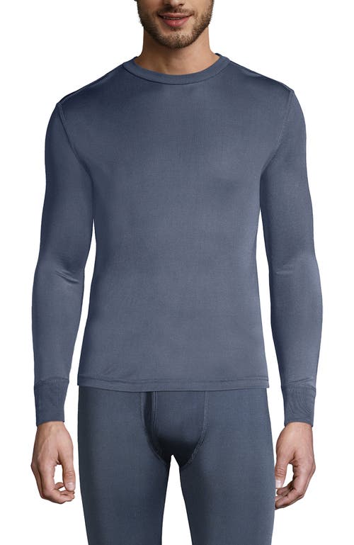 Shop Lands' End Silk Long Underwear Crew Neck In Shale