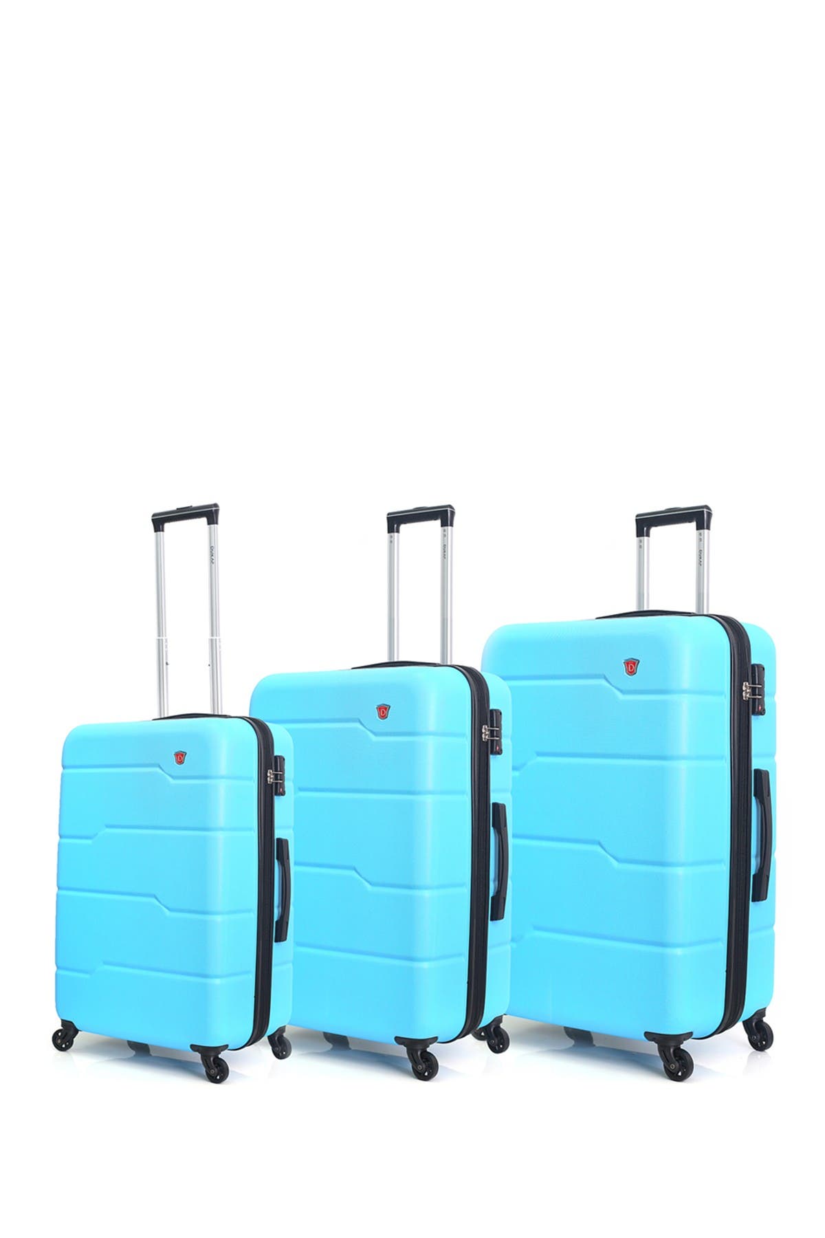 light blue luggage