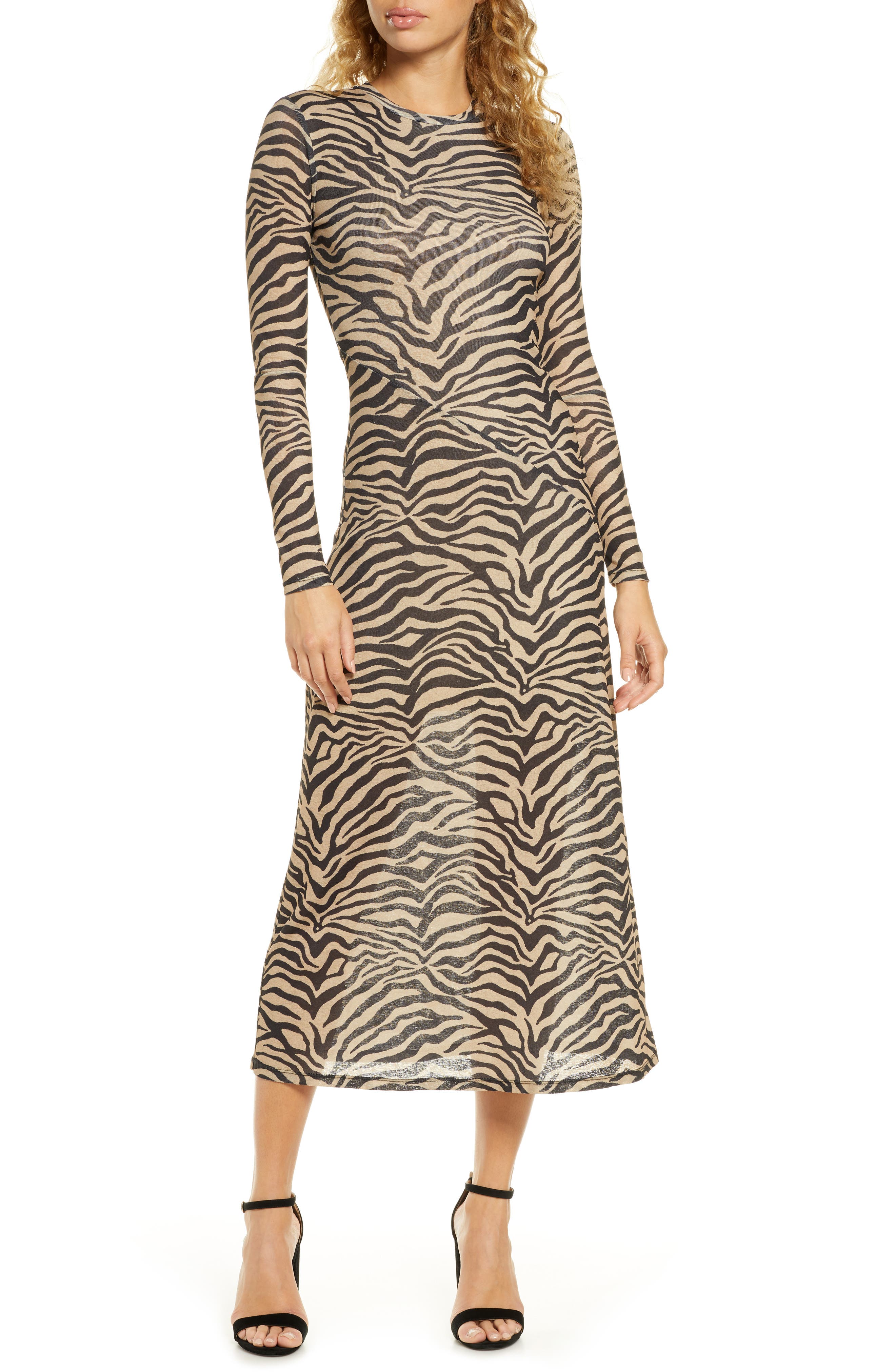 zebra print bardot dress