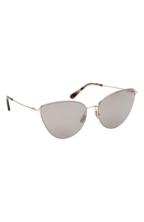 Shop Tom Ford Anais 62mm Cat Eye Sunglasses In Shiny Pale Gold/smoke