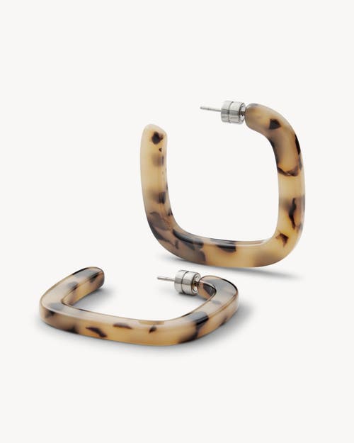 Machete Midi Square Hoops In Blonde Tortoise
