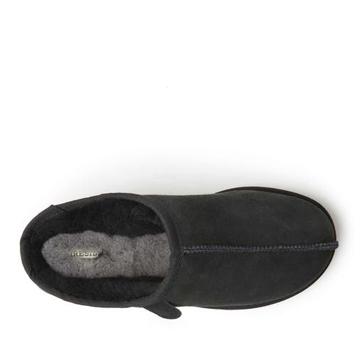 Shop Dearfoams Fireside Grafton Genuine Shearling Clog Slipper In Black