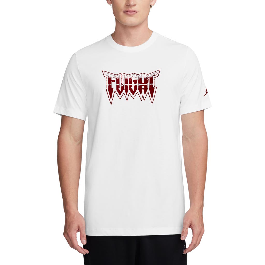 Jordan Flight Skull Graphic T-shirt In White