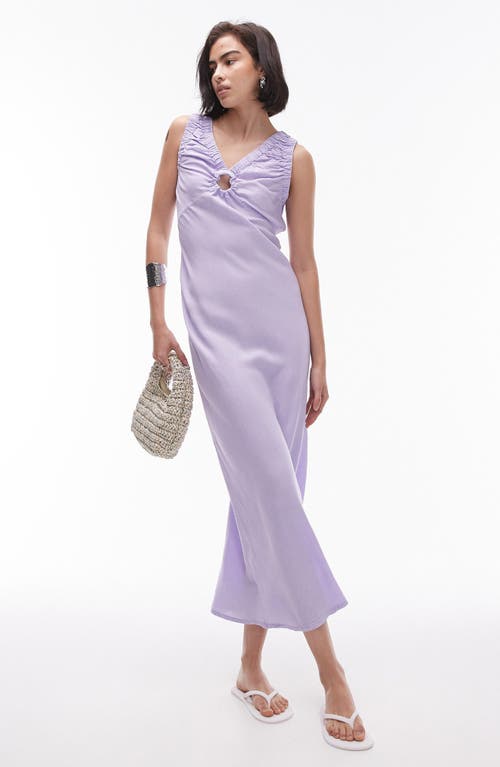 Shop Topshop Keyhole Cotton Midi Dress In Lilac