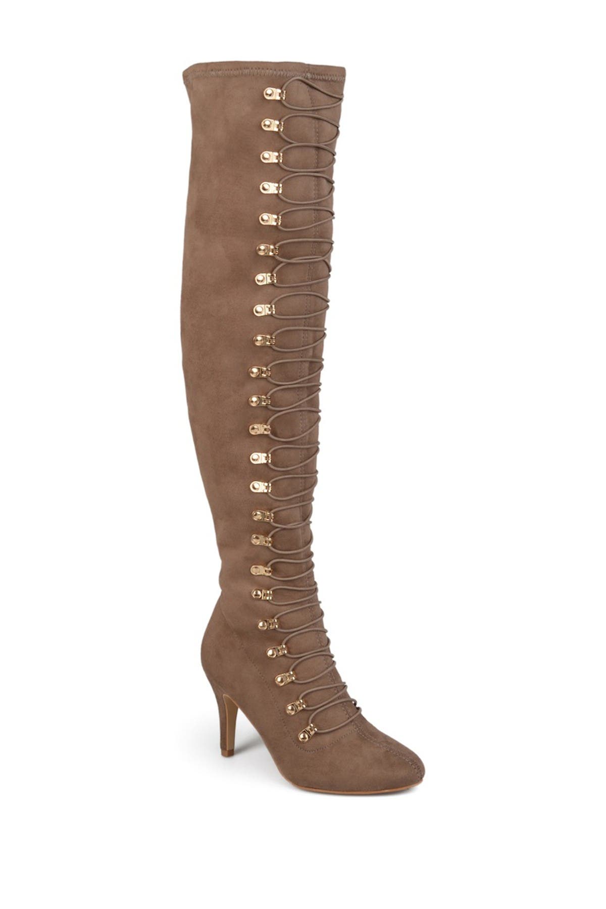 wide calf over the knee lace up boots