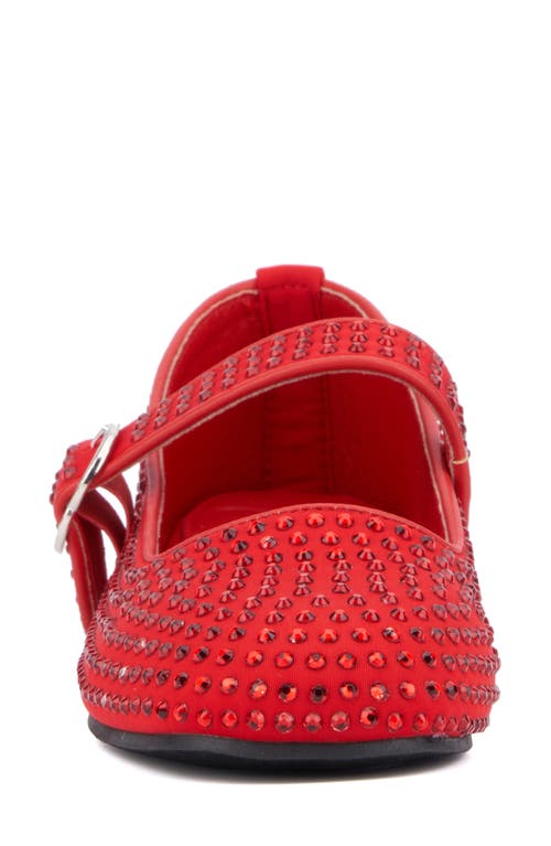 Olivia Miller Dawn Studded Mary Jane Flat In Red