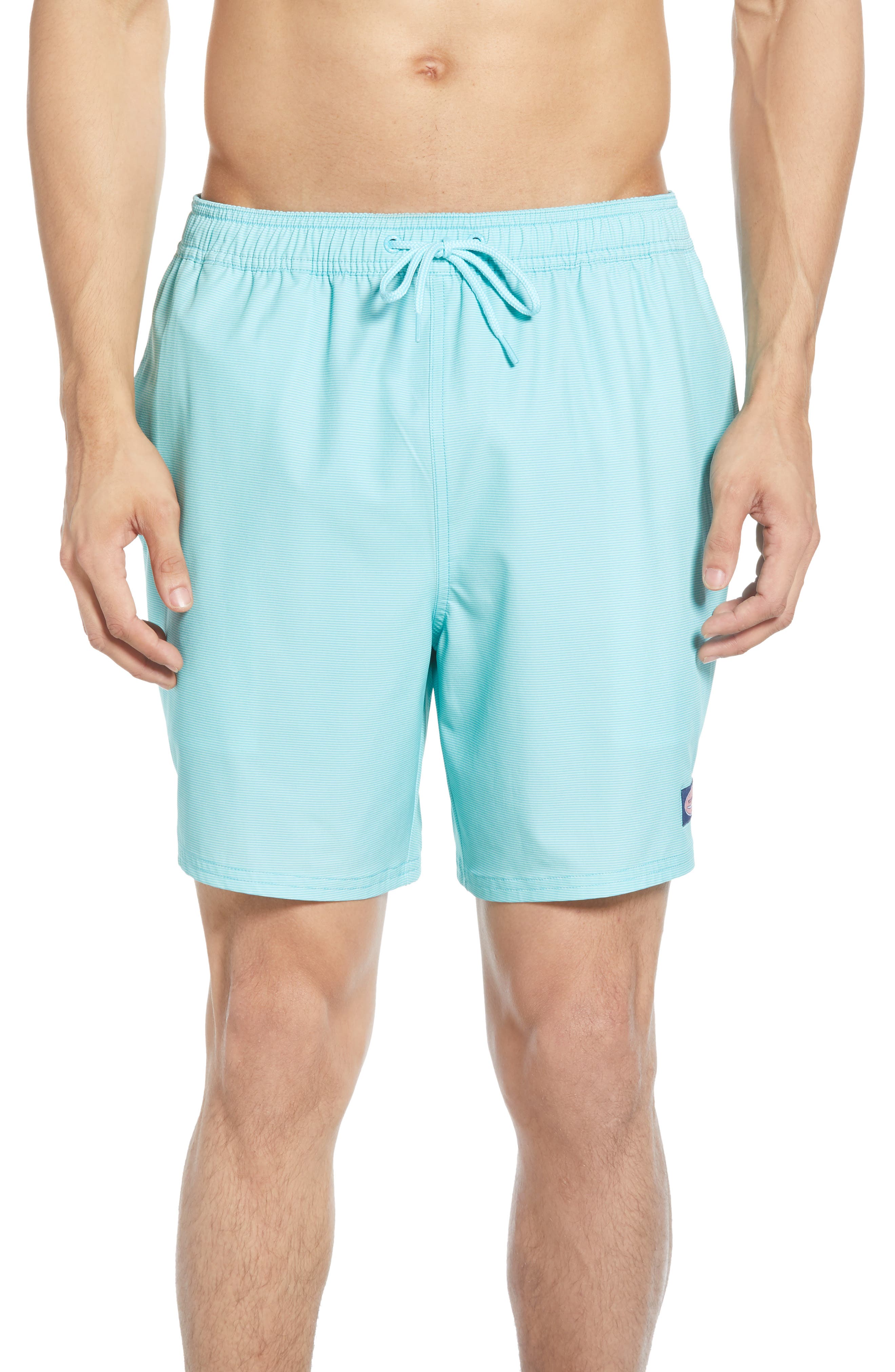 Vineyard Vines Fine Line Stripe Chappy Swim Trunks, Blue