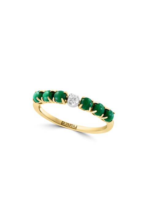 14K Two-Tone Gold, Diamond & Malachite Ring