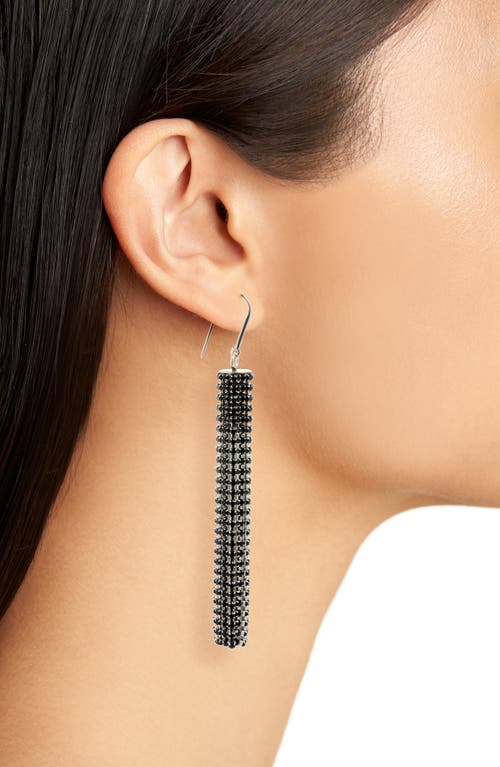 Shop Isabel Marant Naoko Crystal Drop Earrings In Black/silver