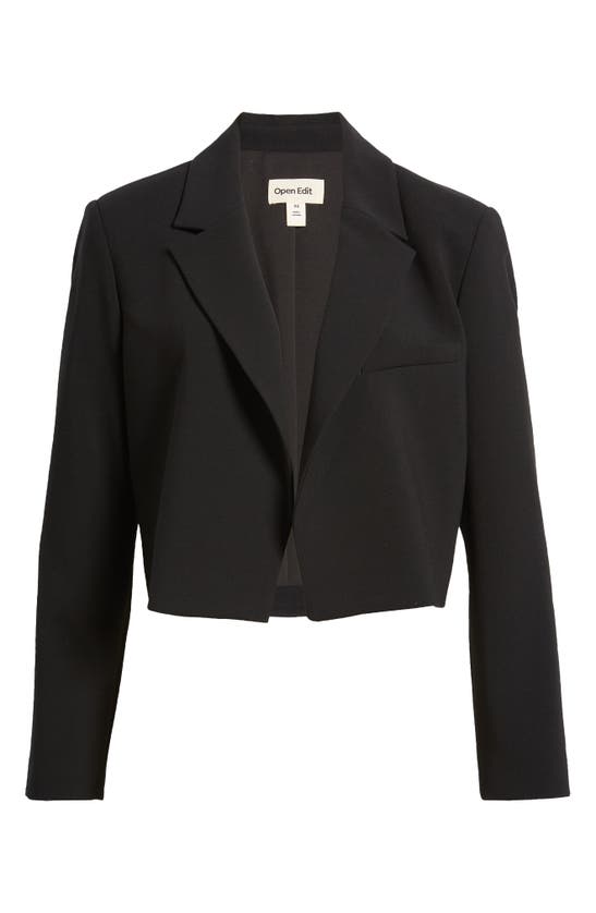 Shop Open Edit Boxy Crop Blazer In Black