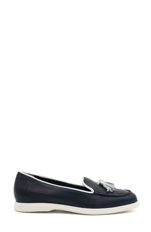 Amalfi By Rangoni Rampichino Tassel Loafer In Navy/white - Silver Acc