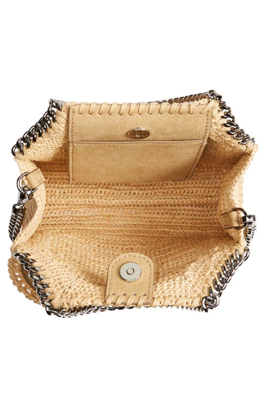 Shop Stella Mccartney Tiny Falabella Fringe Raffia Tote In Natural