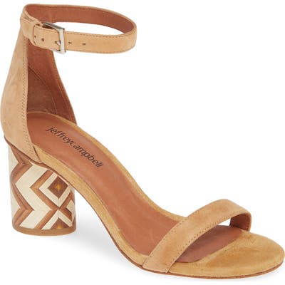 Jeffrey Campbell Purdy Statement Heel Sandal, Beige