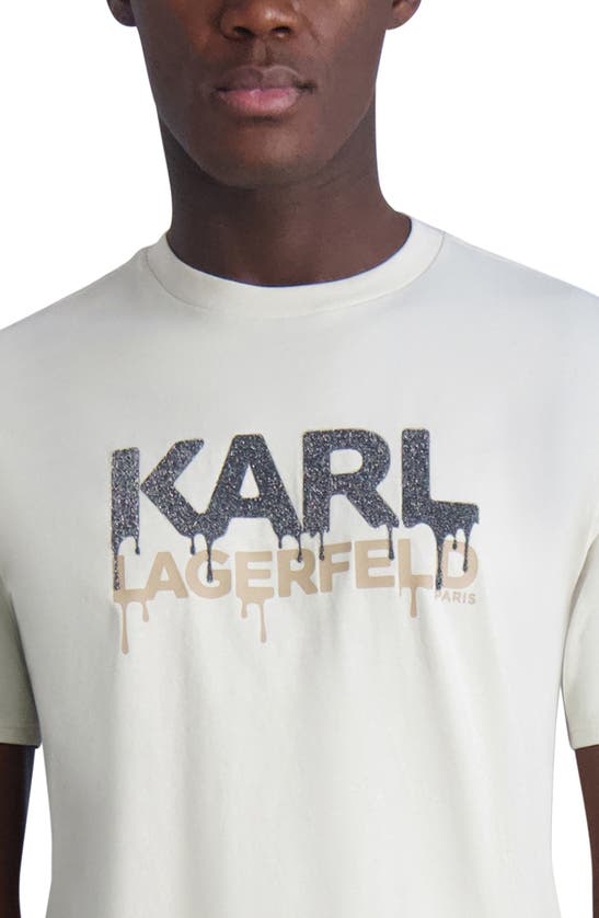 Shop Karl Lagerfeld Paris Drip Logo Graphic Print T-shirt In Natural